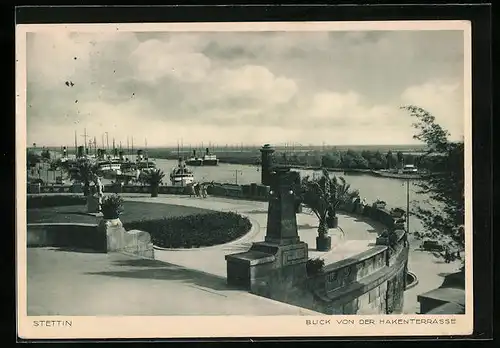 AK Stettin, Blick von der Hakenterrasse