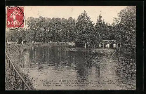 AK Vouvray, Crues de la Loire, Hochwasser