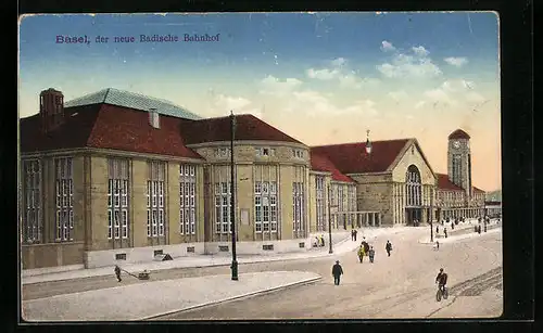 AK Basel, der neue Badische Bahnhof