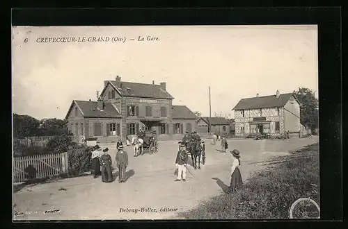 AK Crèvecoeur-le-Grand, La Gare