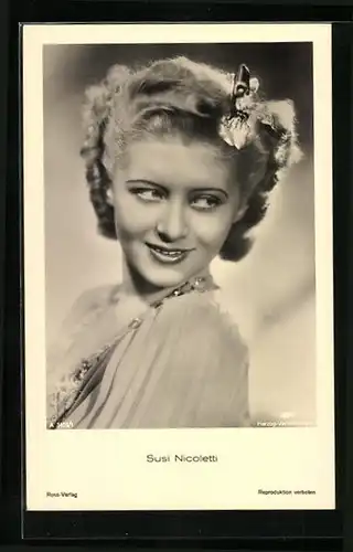 AK Schauspielerin Susi Nicoletti im Kostüm einer Filmrolle