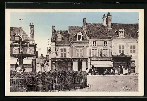 AK Contres, Le Jet d`eau et le Cafè de la Halle