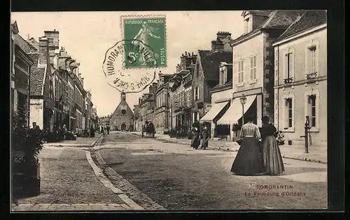 AK Romorantin, Le Faubourg d`Orlèans