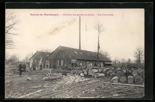 AK Marchenoir, Chantier des grumes et scierie - Vue d`ensemble