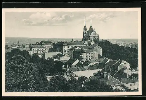 AK Brünn, Stadtansicht mit dem Dom im Hintergrund