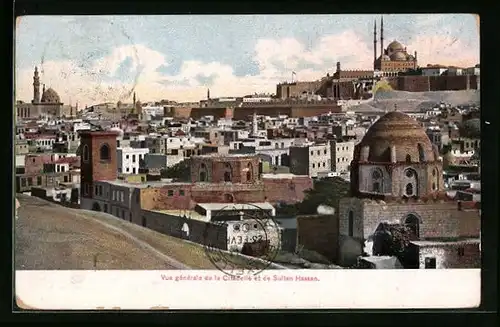 AK Cairo, Vue generale de la Citadelle et de Sultan Hassan