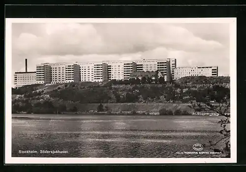 AK Stockholm, Södersjukhuset, der Wohnblock am Ufer