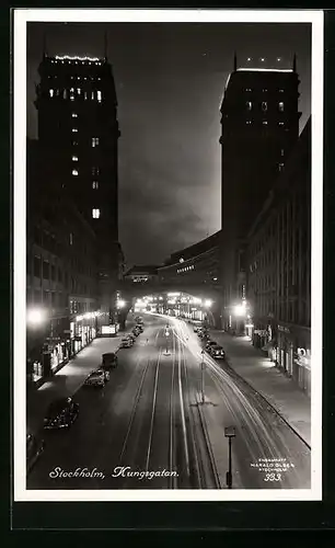 AK Stockholm, Kungsgatan, Nachtansicht