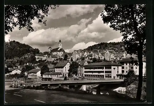 AK Horb a. Neckar, Stadtansicht von der neuen Neckarbrücke aus