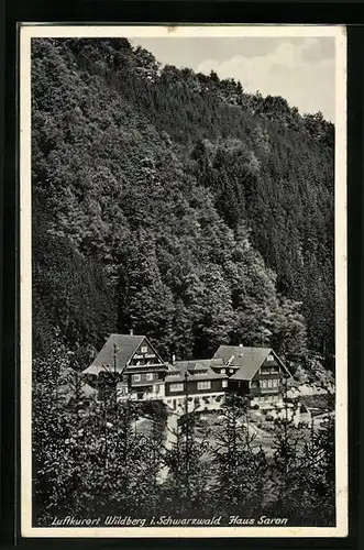 AK Wildberg im Schwarzwald, Blick auf das Haus Saron unter dem Berg