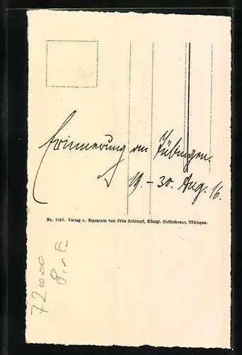 Künstler-AK Tübingen, Partie am Schlossgraben