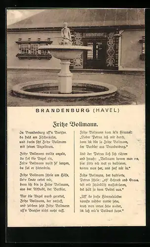 AK Brandenburg a. d. Havel, am Brunnen, Fritze Bollmann