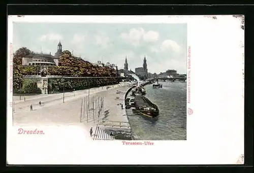 AK Dresden, am Terrassenufer