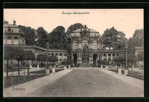 AK Dresden, am Zwinger-Westpavillon