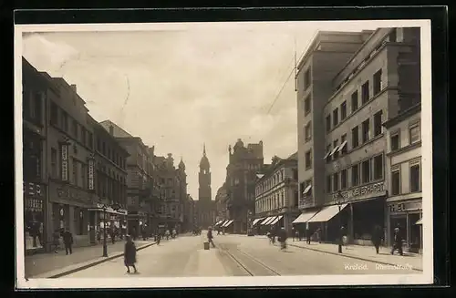 AK Krefeld, Blick in die Rheinstrasse