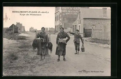 AK Merlimont-Plage, Type des Pecheuses, Hotel de la Gare