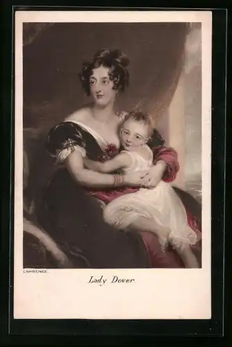 Künstler-AK M. Munk Nr. 863: Lady Dover mit Töchterchen im Arm
