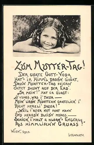 AK Österreichisches Gedicht zum Muttertag