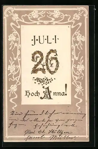 AK Namenstag von Anna, 26. Juli