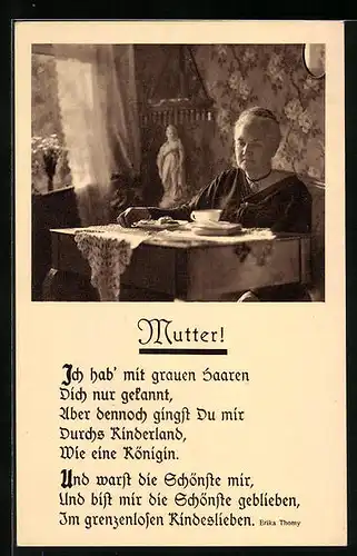 AK Gedicht zum Muttertag