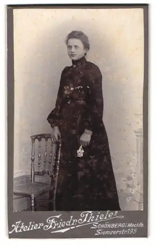 Fotografie Friedr. Thiele, Schönberg i. Mecklb., Siemzerstr. 195, Junge Dame im Kleid
