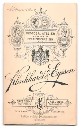 Fotografie Klinkhardt & Eyssen, Dresden, Pragerstr. 26, Kleines Kind im weissen Kleid