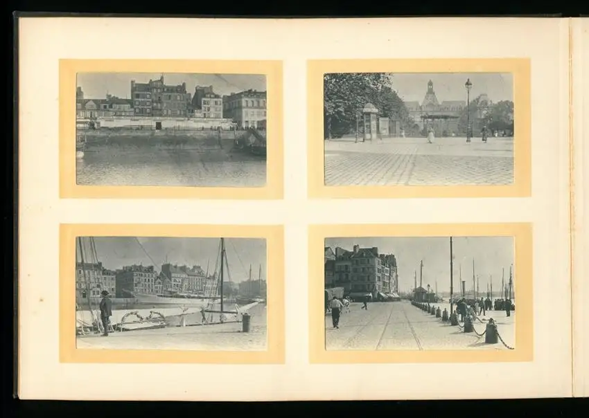 Fotoalbum mit 96 Fotografien, Ansicht Trouville, Reisealbum englische Familie, Achterbahn Frankreich, Hafen, Strassenbahn 11