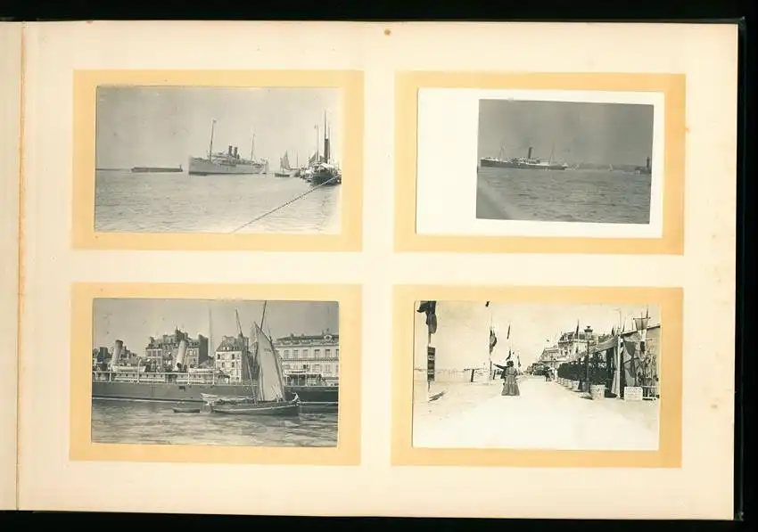 Fotoalbum mit 96 Fotografien, Ansicht Trouville, Reisealbum englische Familie, Achterbahn Frankreich, Hafen, Strassenbahn 12