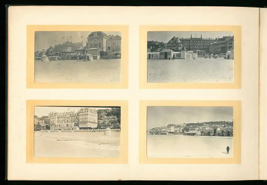 Fotoalbum mit 96 Fotografien, Ansicht Trouville, Reisealbum englische Familie, Achterbahn Frankreich, Hafen, Strassenbahn 13