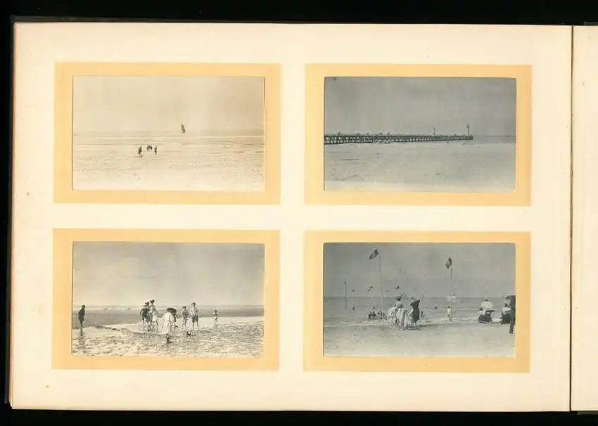 Fotoalbum mit 96 Fotografien, Ansicht Trouville, Reisealbum englische Familie, Achterbahn Frankreich, Hafen, Strassenbahn 15