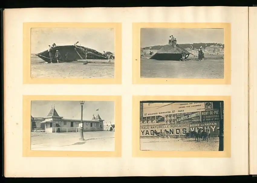 Fotoalbum mit 96 Fotografien, Ansicht Trouville, Reisealbum englische Familie, Achterbahn Frankreich, Hafen, Strassenbahn 19