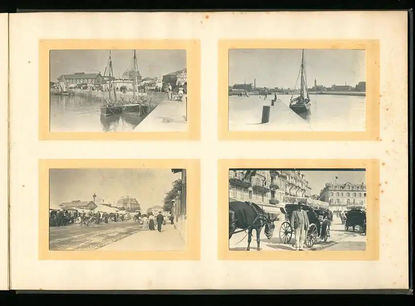 Fotoalbum mit 96 Fotografien, Ansicht Trouville, Reisealbum englische Familie, Achterbahn Frankreich, Hafen, Strassenbahn 20