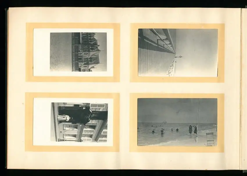 Fotoalbum mit 96 Fotografien, Ansicht Trouville, Reisealbum englische Familie, Achterbahn Frankreich, Hafen, Strassenbahn 21