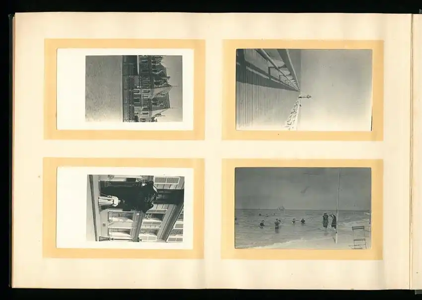 Fotoalbum mit 96 Fotografien, Ansicht Trouville, Reisealbum englische Familie, Achterbahn Frankreich, Hafen, Strassenbahn 21