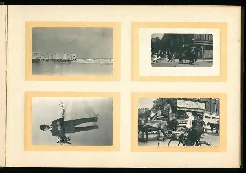 Fotoalbum mit 96 Fotografien, Ansicht London, Reisealbum englischer Familie, Crystal Palace, Big Ben, Hicks Theatre 4