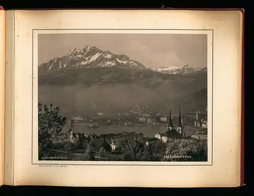 Fotoalbum mit 12 Fotografien, Ansicht Luzern, Edit. Schroeder & Cie. aus Zürich, Rigi, Axenstrasse, Flüelen, Pilatus