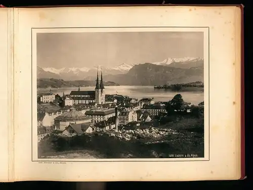 Fotoalbum mit 12 Fotografien, Ansicht Luzern, Edit. Schroeder & Cie. aus Zürich, Rigi, Axenstrasse, Flüelen, Pilatus