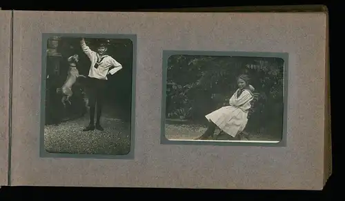 Fotoalbum mit 94 Fotografien, Reisealbum Lt. d.R. Georg F. Sieland, Hundedressur, Schiffshebewerk Dortmund, Luisentempel