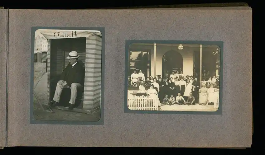 Fotoalbum mit 94 Fotografien, Reisealbum Lt. d.R. Georg F. Sieland, Hundedressur, Schiffshebewerk Dortmund, Luisentempel 35