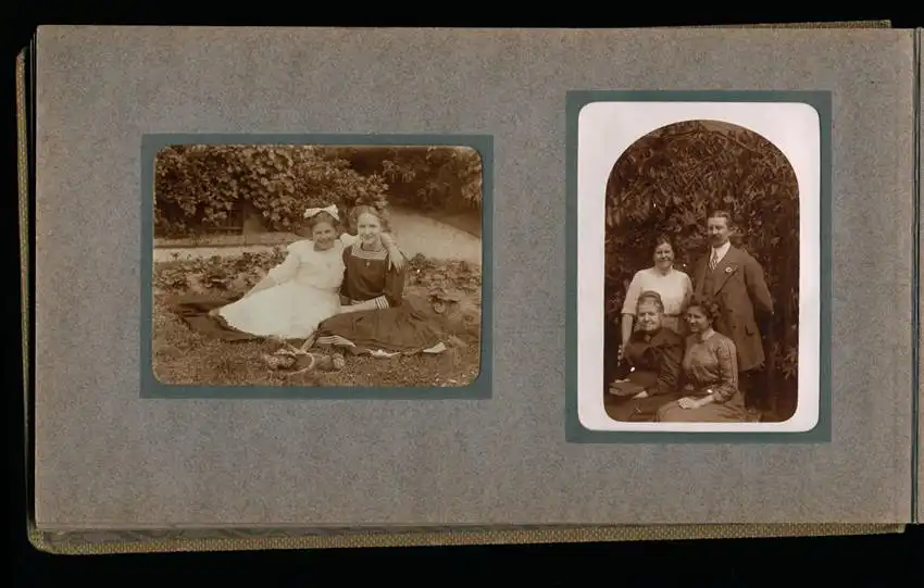 Fotoalbum mit 94 Fotografien, Reisealbum Lt. d.R. Georg F. Sieland, Hundedressur, Schiffshebewerk Dortmund, Luisentempel 38