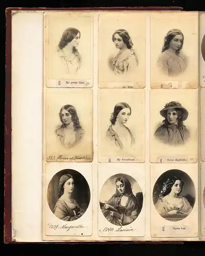 Fotoalbum mit 338 CDV Fotografien, Kunst, Frauen, Liebespaare, Statuen, Genreszenen, Tiere