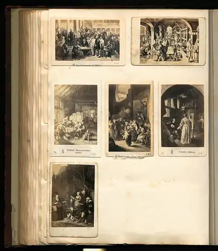 Fotoalbum mit 338 CDV Fotografien, Kunst, Frauen, Liebespaare, Statuen, Genreszenen, Tiere