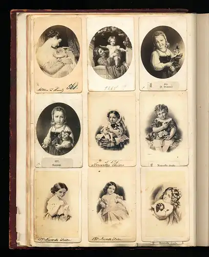 Fotoalbum mit 338 CDV Fotografien, Kunst, Frauen, Liebespaare, Statuen, Genreszenen, Tiere