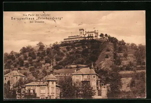 AK Lössnitz, Berggasthaus Friedensburg