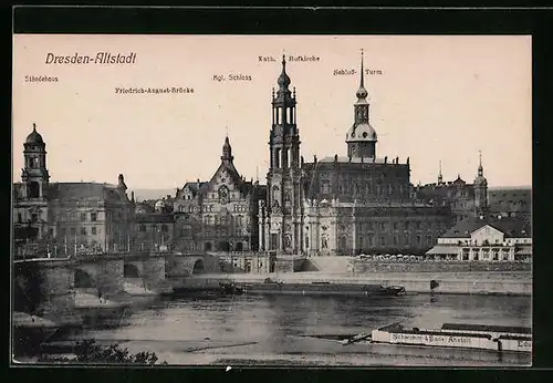 AK Dresden, Kgl. Schloss, Friedrich-August-Brücke, Ständehaus