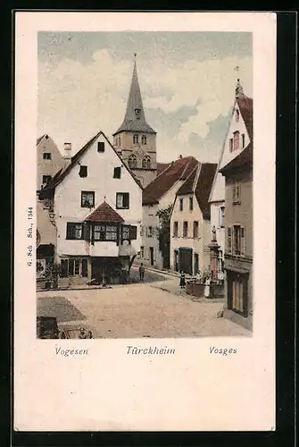 AK Türckheim, Strassenpartie im Ort