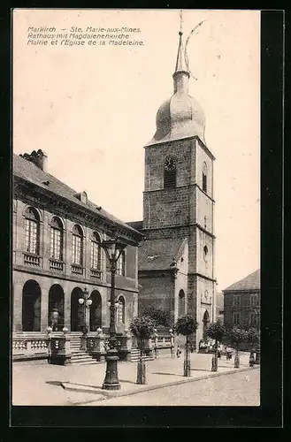 AK Markirch, Mairie et l`Eglise de la Madeleine