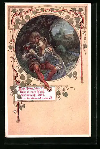 Künstler-AK Rud. Dutz: Liebespaar geniesst die Zweisamkeit