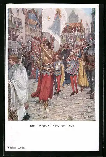 Künstler-AK M. Munk Nr. 1113: Szene aus Schillers Die Jungfrau von Orleans