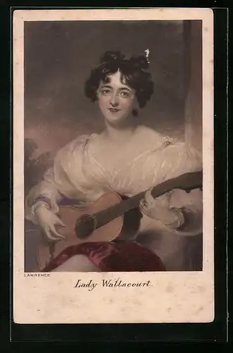 Künstler-AK M. Munk Nr. 863: Porträt Lady Wallscourt mit Gitarre
